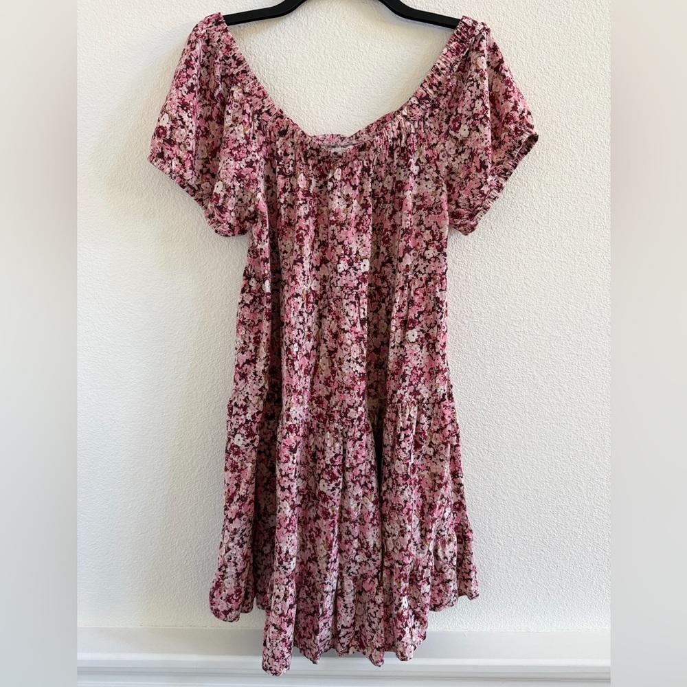 Maurices Pink Floral Off-Shoulder Dress